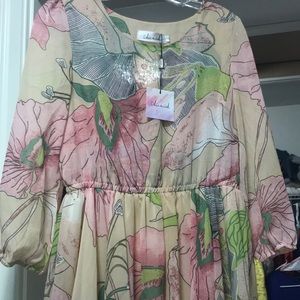 spring scenery floral maxi dress